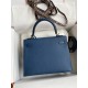 Hermes Epsom Kelly 25cm Sellier Handmade Deep Blue Bag