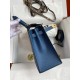 Hermes Epsom Kelly 25cm Sellier Handmade Deep Blue Bag