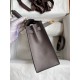 Hermes Epsom Kelly 25cm Sellier Handmade Etain Bag