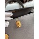 Hermes Epsom Kelly 25cm Sellier Handmade Etain Bag