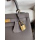 Hermes Epsom Kelly 25cm Sellier Handmade Etain Bag