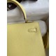 Hermes Epsom Kelly 25cm Sellier Handmade Jaune Poussin Bag