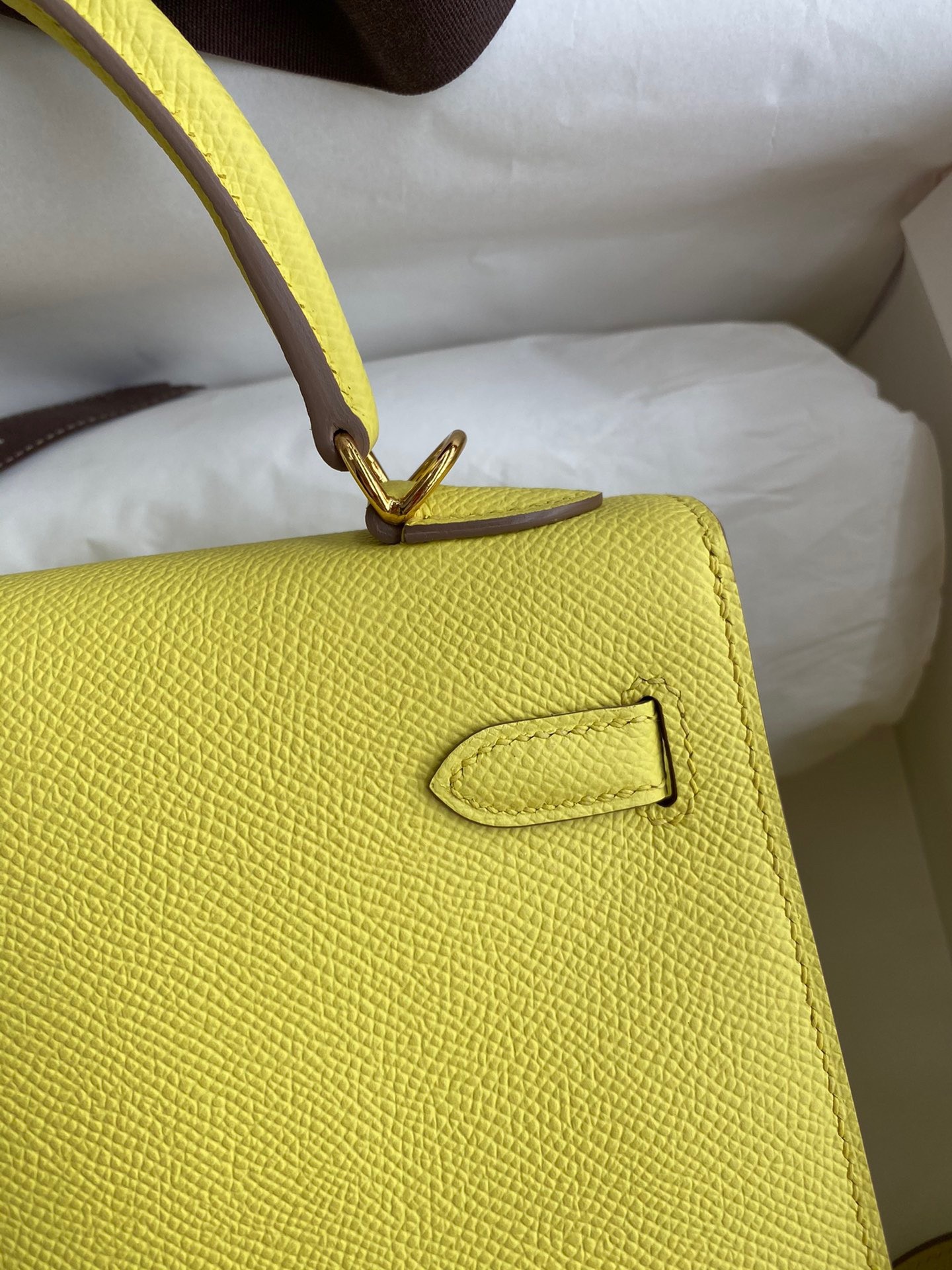 Hermes Epsom Kelly 25cm Sellier Handmade Lime Bag