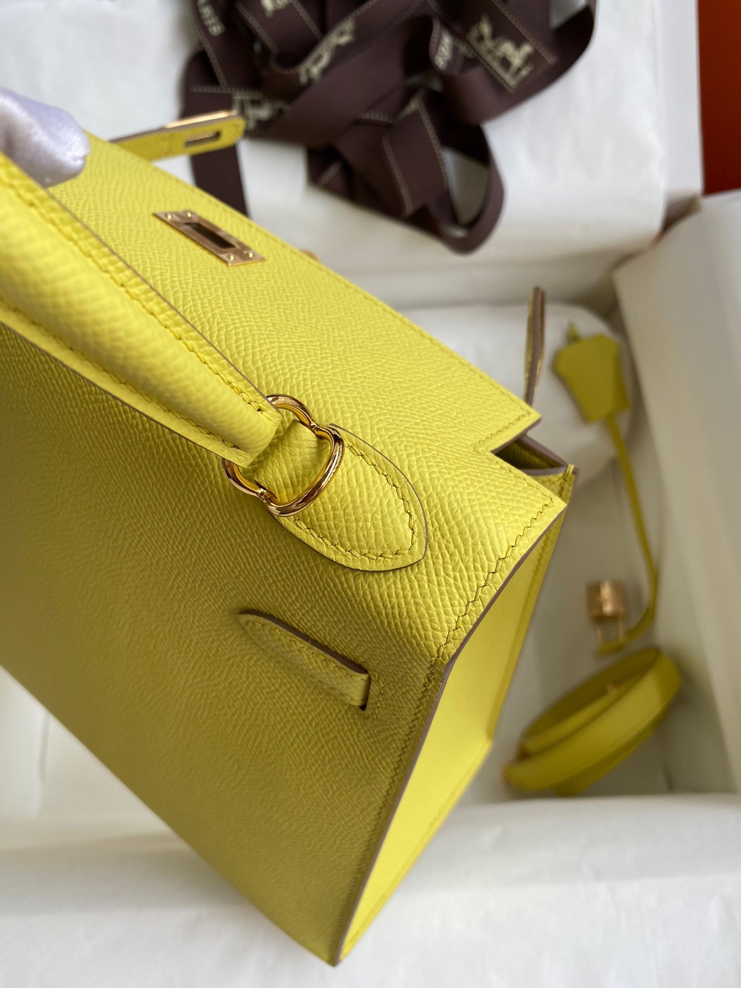 Hermes Epsom Kelly 25cm Sellier Handmade Lime Bag