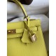 Hermes Epsom Kelly 25cm Sellier Handmade Lime Bag