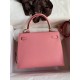 Hermes Epsom Kelly 25cm Sellier Handmade Rose Confetti Bag