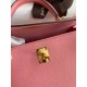 Hermes Epsom Kelly 25cm Sellier Handmade Rose Confetti Bag