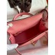 Hermes Epsom Kelly 25cm Sellier Handmade Rose Confetti Bag