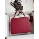 Hermes Kelly Sellier 25 Handmade Bag In Ruby Epsom Calfskin