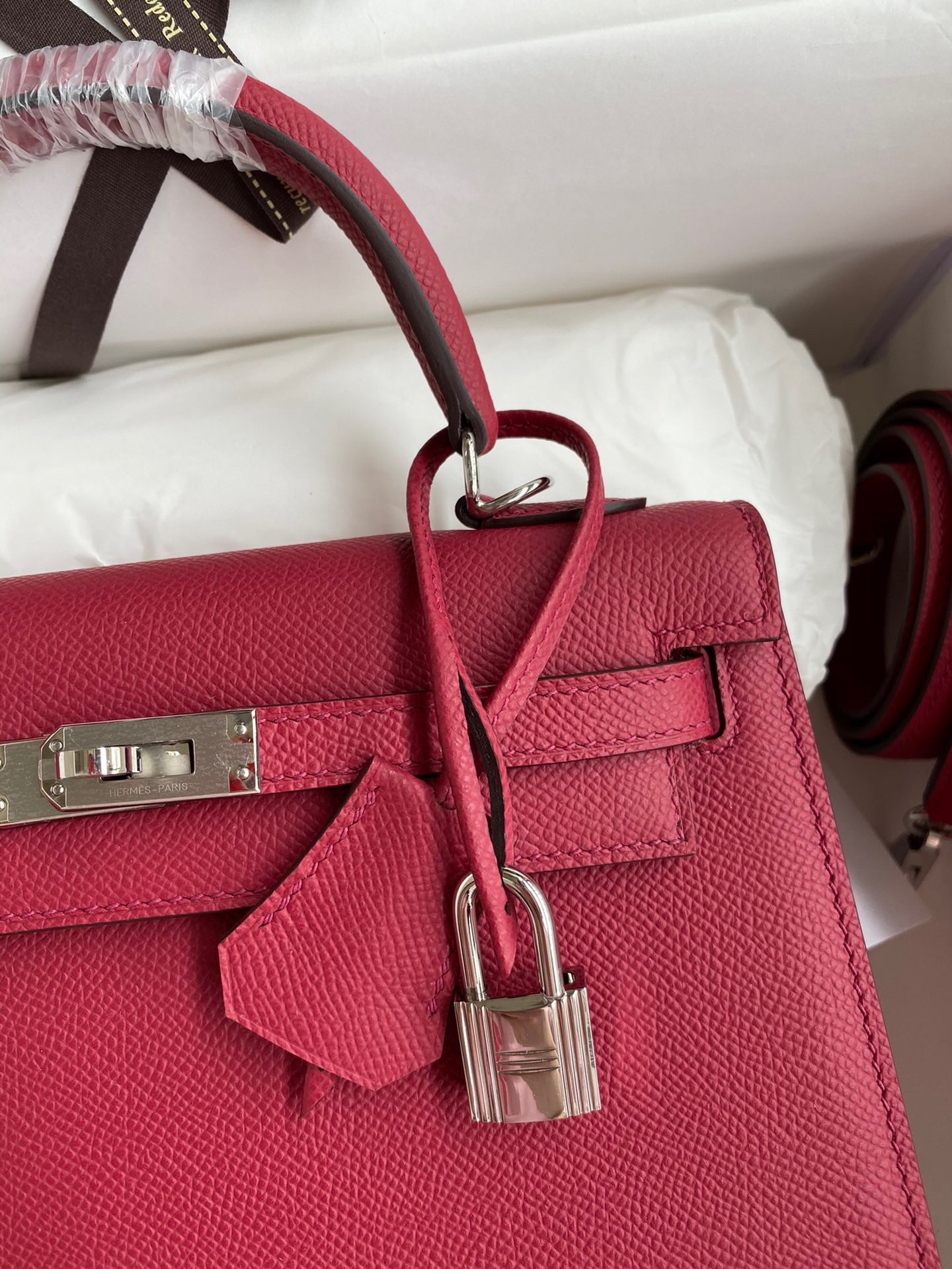 Hermes Kelly Sellier 25 Handmade Bag In Ruby Epsom Calfskin