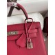 Hermes Kelly Sellier 25 Handmade Bag In Ruby Epsom Calfskin