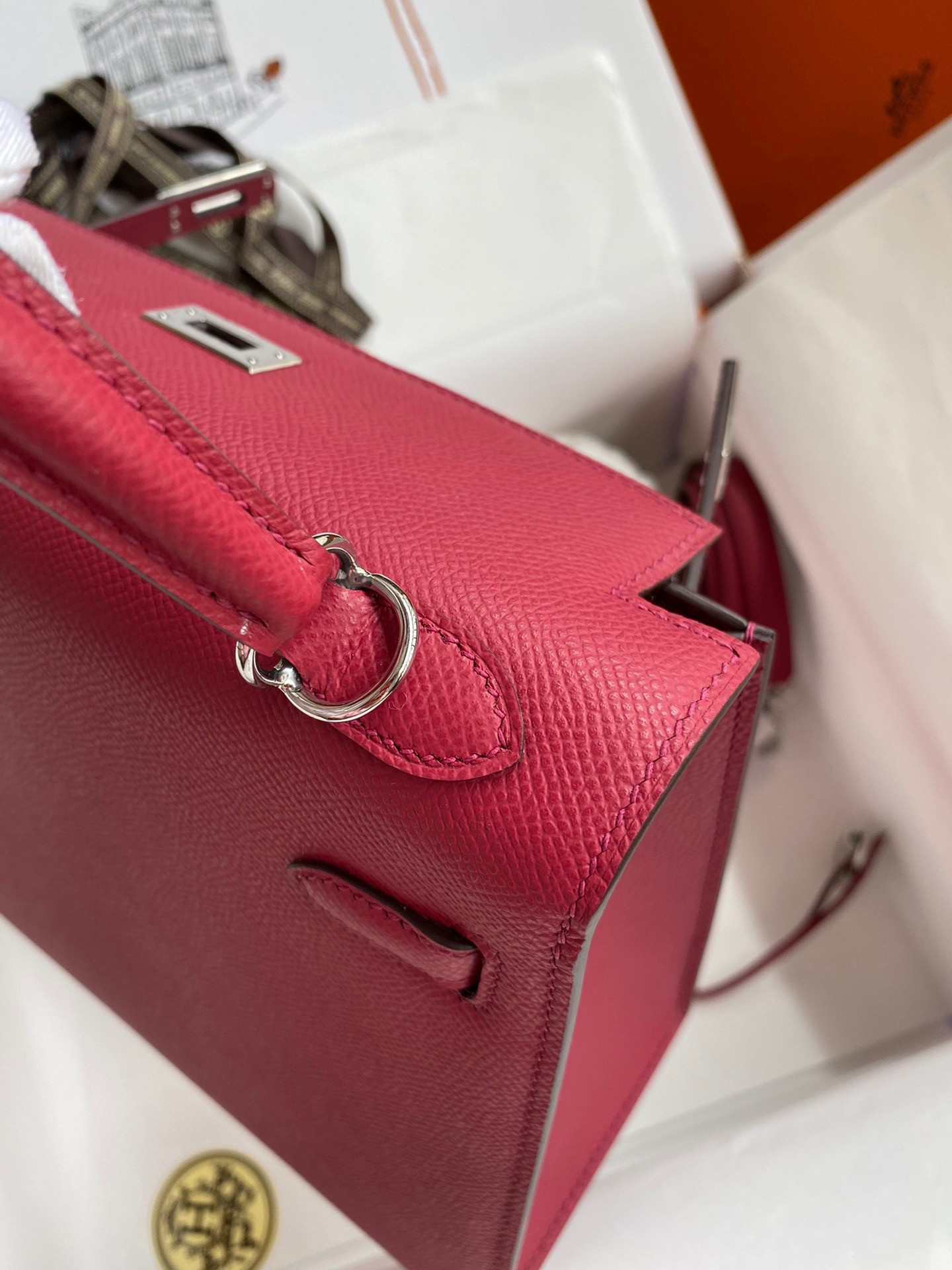 Hermes Kelly Sellier 25 Handmade Bag In Ruby Epsom Calfskin