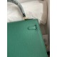 Hermes Kelly Sellier 25 Handmade Bag In Malachite Epsom Calfskin