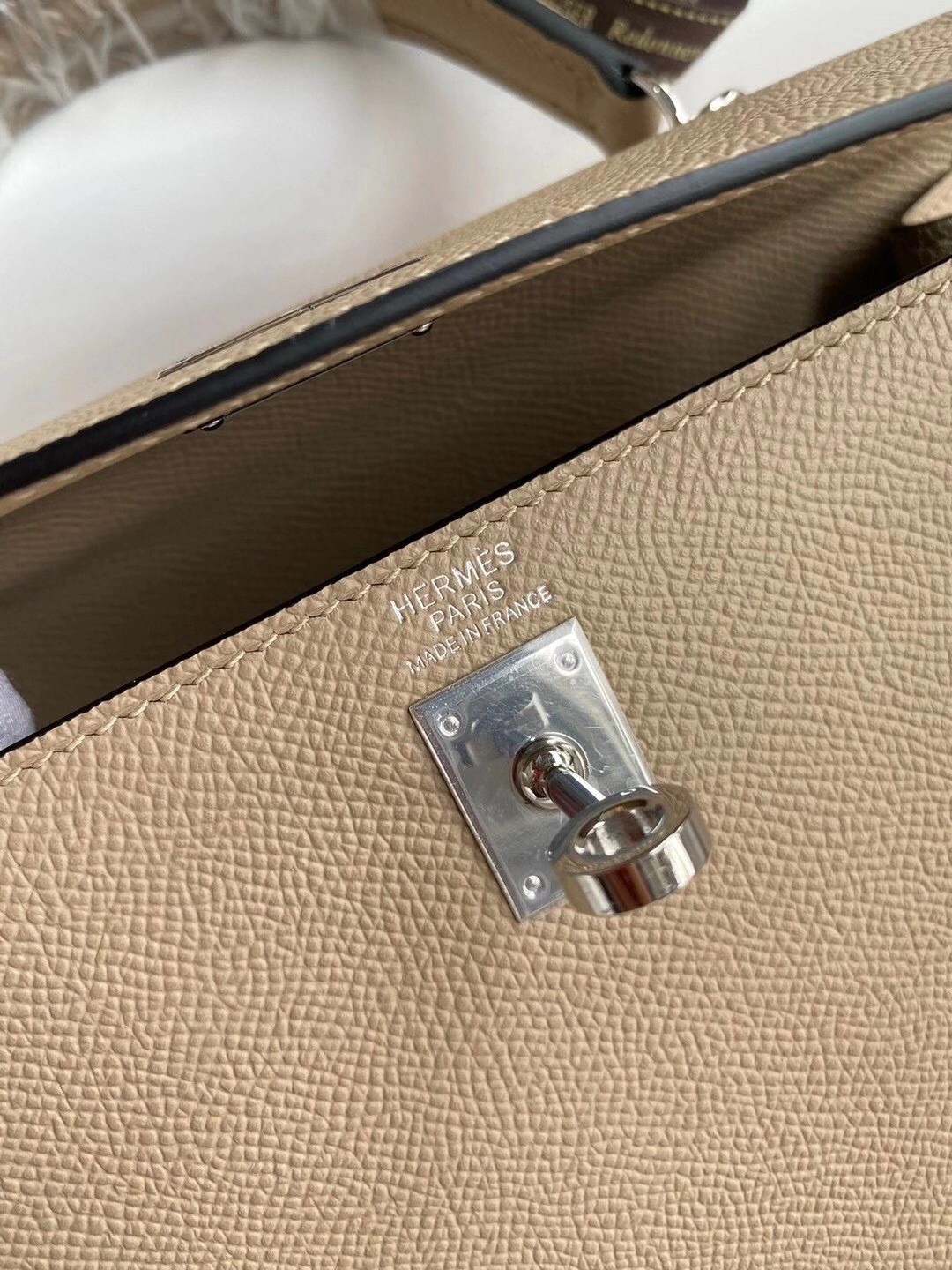 Hermes Kelly Sellier 25 Handmade Bag In Trench Epsom Calfskin