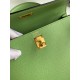 Hermes Kelly Sellier 25 Handmade Bag In Vert Criquet Epsom Calfskin