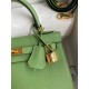 Hermes Kelly Sellier 25 Handmade Bag In Vert Criquet Epsom Calfskin