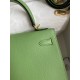 Hermes Kelly Sellier 25 Handmade Bag In Vert Criquet Epsom Calfskin