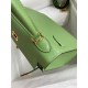 Hermes Kelly Sellier 25 Handmade Bag In Vert Criquet Epsom Calfskin