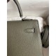 Hermes Kelly Sellier 25 Handmade Bag In Vert De Gris Epsom Calfskin