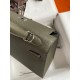 Hermes Kelly Sellier 25 Handmade Bag In Vert De Gris Epsom Calfskin