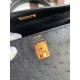 Hermes Kelly Sellier 25 Handmade Bag In Black Ostrich Leather