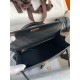 Hermes Kelly Sellier 25 Handmade Bag In Black Ostrich Leather