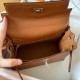 Hermes Kelly Retourne 25 Handmade Bag In Gold Swift Calfskin