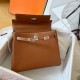 Hermes Kelly Retourne 25 Handmade Bag In Gold Swift Calfskin