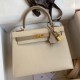 Hermes Kelly Sellier 25 Bicolor Bag in Craie and Trench Epsom Calfskin