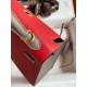 Hermes Kelly Sellier 25 Bicolor Bag in Red and Etain Epsom Calfskin