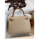 Hermes Kelly Sellier 25 Bicolor Bag in Trench and Craie Epsom Calfskin