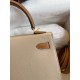 Hermes Kelly Sellier 25 Bicolor Bag in Trench and Craie Epsom Calfskin