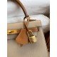 Hermes Kelly Sellier 25 Bicolor Bag in Trench and Craie Epsom Calfskin