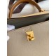 Hermes Kelly Sellier 25 Bicolor Bag in Trench and Craie Epsom Calfskin