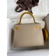 Hermes Kelly Sellier 25 Bicolor Bag in Trench and Yellow Epsom Calfskin