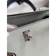 Hermes Kelly Sellier 25 Bicolor Bag in Pearl Grey and Blue Mysore Goatskin