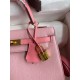 Hermes Kelly Sellier 25 Bicolor Bag in Rose Confetti and Lipstick Mysore Goatskin