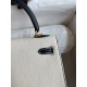 Hermes Kelly Sellier 25 Bicolor Bag in White and Black Mysore Goatskin