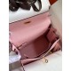 Hermes Kelly Retourne 25 Handmade Bag In Rose Sakura Clemence Leather