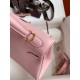 Hermes Kelly Retourne 25 Handmade Bag In Rose Sakura Clemence Leather