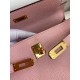 Hermes Kelly Retourne 25 Handmade Bag In Rose Sakura Clemence Leather