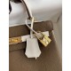 Hermes Kelly Retourne 25 Bicolor Bag in Taupe and Craie Clemence Calfskin