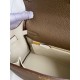 Hermes Kelly Retourne 25 Bicolor Bag in Taupe and Craie Clemence Calfskin