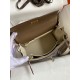 Hermes Kelly Retourne 25 Bicolor Bag in Taupe and Craie Clemence Calfskin