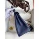 Hermes Kelly Retourne 25 Handmade Bag In Blue Saphir Clemence Leather