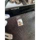 Hermes Kelly Sellier 25 Handmade Bag In Black Lizard Leather