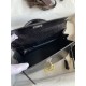 Hermes Kelly Sellier 25 Handmade Bag In Black Lizard Leather