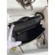 Hermes Kelly Sellier 25 Handmade Bag In Black Crocodile Niloticus Matte Skin