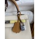 Hermes Kelly Sellier 25 Tricolor Bag in Craie/Sesame/Yellow Epsom Calfskin