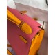 Hermes Kelly Sellier 28 Bicolor Bag in Rose Lipstick and Yellow Epsom Calfskin